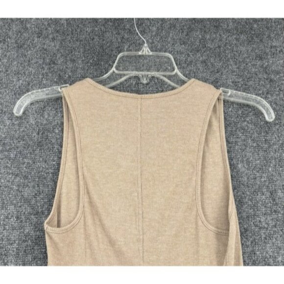 Free People Intimately Ribbed Jersey Henley Tank With Snaps Taupe Womens Small - Picture 4 of 11